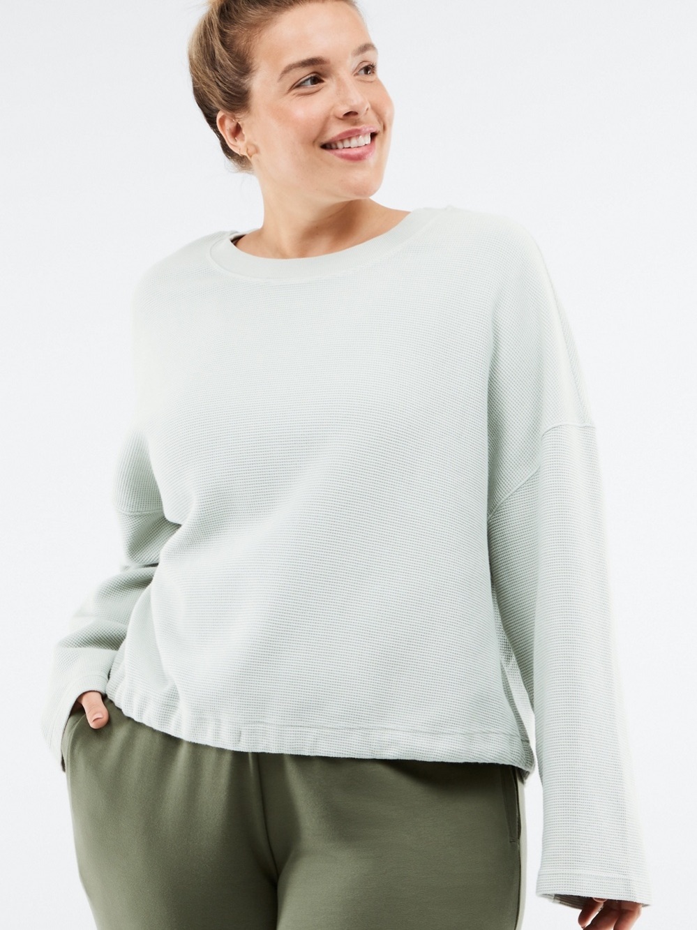 Fabletics Anna Tie-Back Sweatshirt in Dusty Teal